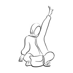 Woman pose line art style