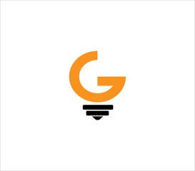 illustration of a lamp in the shape of the letter G, Light bulb icon vector. ideas symbol illustration.