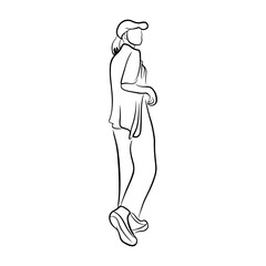 Woman pose line art style