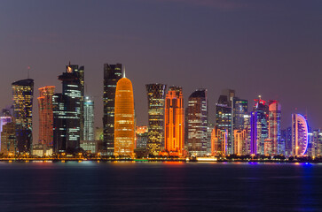 Doha City Center at night, Qatar