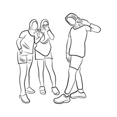 Woman pose line art style