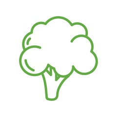Broccoli Vegetable Simple Line Illustration
