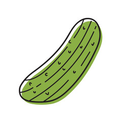 Cucumber Vegetable Outline Illustration