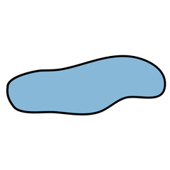 Abstract long blob line shape hand drawn