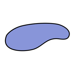 Abstract long blob line shape hand drawn