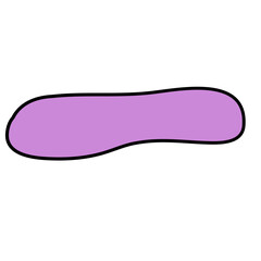 Abstract long blob line shape hand drawn