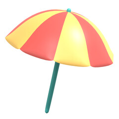 Obraz premium 3d render red and yellow summer sunshade icon