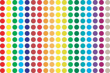 Abstract colorful circles seamless pattern on white background