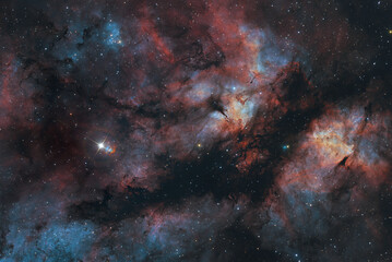 Fototapeta na wymiar The Gamma Cygni Nebula. Elements of this image were furnished by NASA.