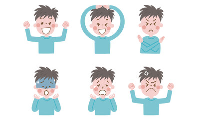 いろいろな表情の男性