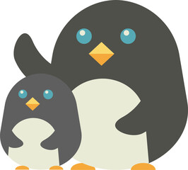 Cute nursery cartoon wild life animal penguins