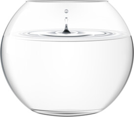 Realistic transparent glass fish bowl - 529953144
