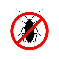 Pest Control Icon or Cockroach Pest Control Icon On White Background. cockroach pest control icon for insect control related design.