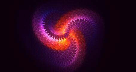 3D rendering abstract multicolor technology fractal light background