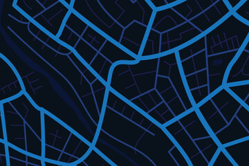 Fototapeta premium Aerial clean top view of the city map with street and river 009