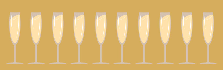champagne glass. Alcohol symbol. Vector illustration.	