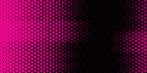 Pink hexagon and black abstract background