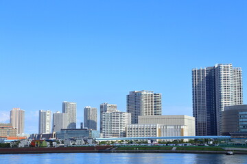 Fototapeta na wymiar Tower, Blue sky, City