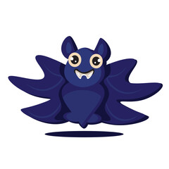 Cute bat in dark blue color