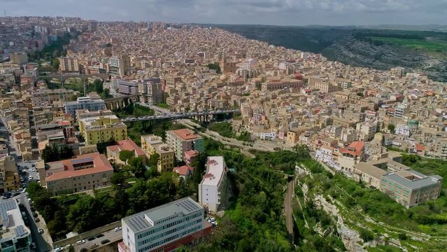 Ragusa Iblax Sicily baroque architecture Italy aerial 