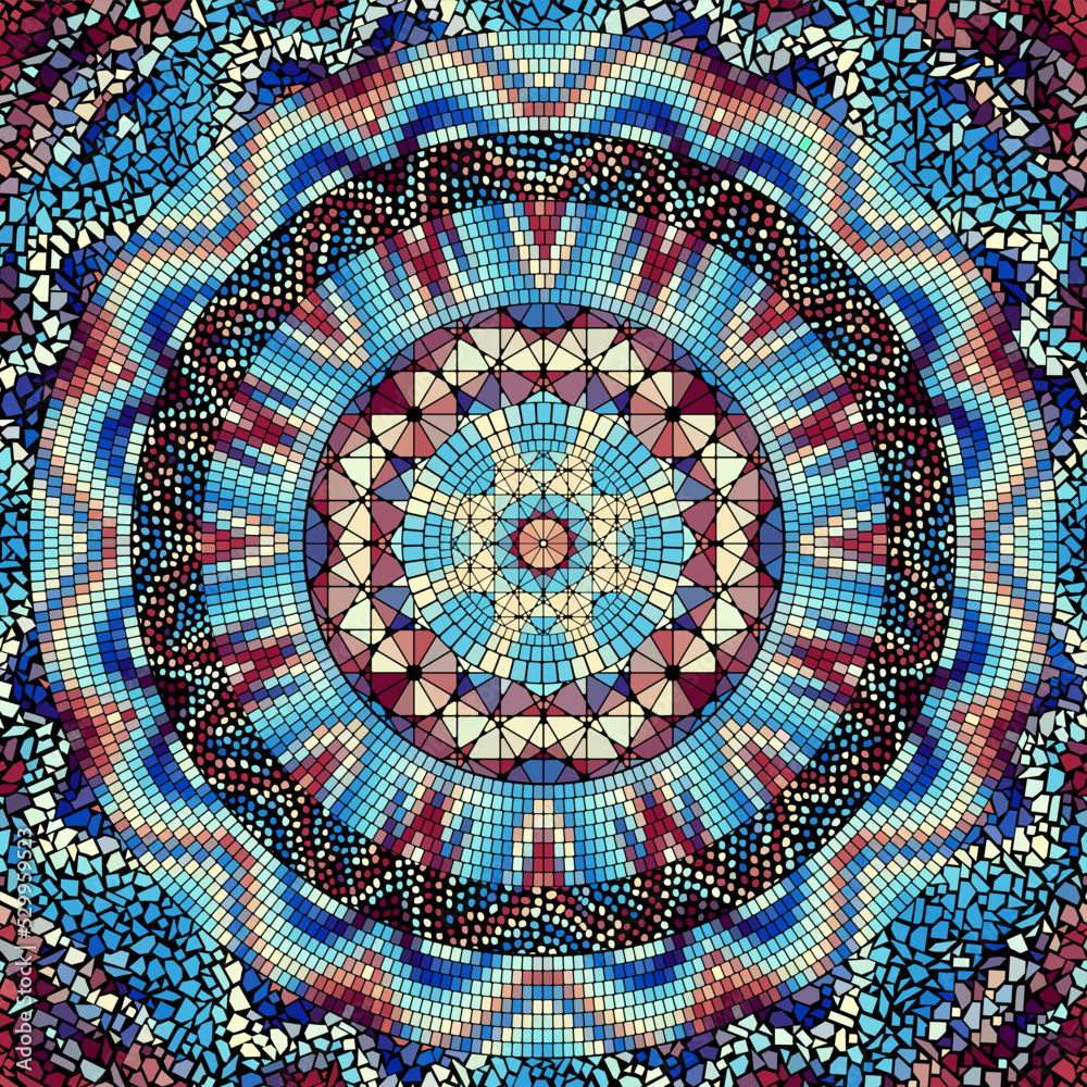 Aufkleber vector seamless mosaic art pattern. art background.