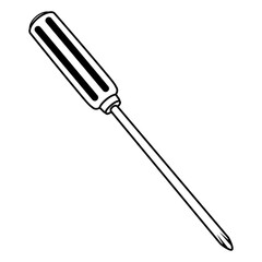 screwdriver outline vector illustration