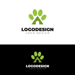 pet shop logo design modern and minimal logotype vector template
