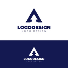 A and arrow logo design modern and minimal logotype vector template