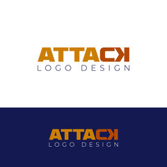 Attack letter logo design creative logotype vector template