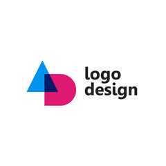 AD modern logo design minmal and creative logotype vector template