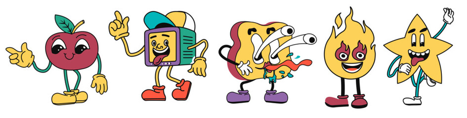 Funny characters stickers, emoticons personages