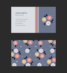 Obraz na płótnie Canvas floral business card template