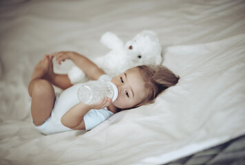 Little Child Drinking Milk