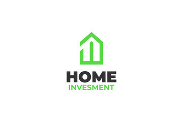 Flat home invesment logo design vector illustration idea
