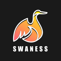 swan logo design graphic