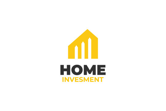 Flat Home Invesment Logo Design Vector Illustration Idea