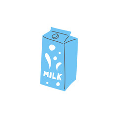 Paper bag with milk. Milk is a milk drink. Organic healthy product. Vector illustration milk bottle