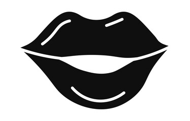 Lips sticker or emoticons, women mouth vector