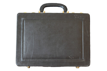 Business suitcase on a white background. Suitcase for business paper.