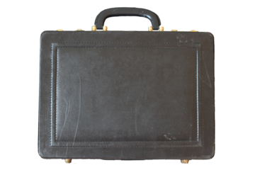 Business suitcase on a white background. Suitcase for business paper.