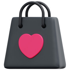 shopping bag 3d render icon illustration