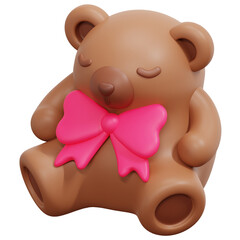 teddy bear 3d render icon illustration