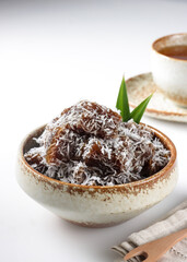 Ongol-ongol, Indonesia Traditional Snack Made from Arrowroot Flour and Brown Sugar, Coated with Grated Coconut