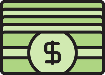 Stack of Dollar Banknotes Illustration