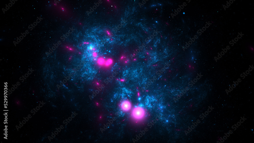 Wall mural outer space, stars, planets and galaxies in the universe. the light of distant stars billions of yea