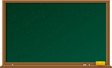 Empty green chalkboard with wooden frame