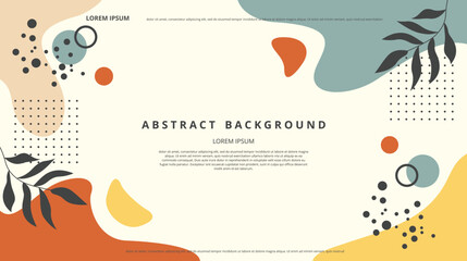 Abstract flat floral shapes background