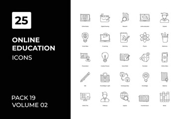 Online education icons collection. Set vector line with elements for mobile concepts and web apps. Collection modern icons.