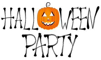 Halloween Party lettering - transparent background