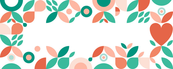 Neo geo banner.  Horizontal, artistic, colorful, abstract, background banner.